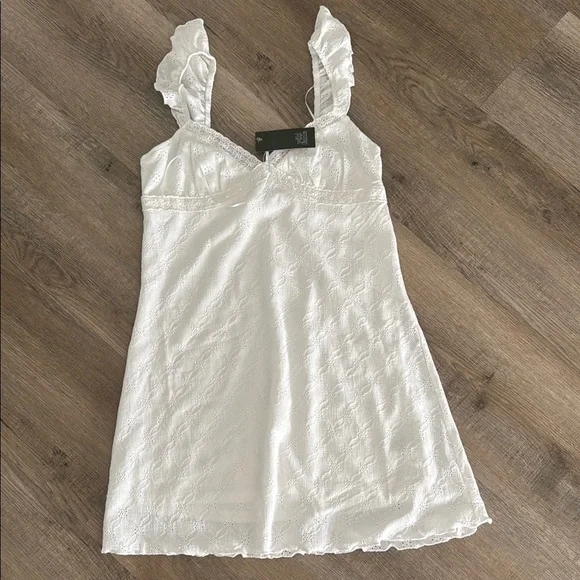 wild fable | Dresses | Wild Fable White Ruffle Strap Lace Dress | Poshmark
